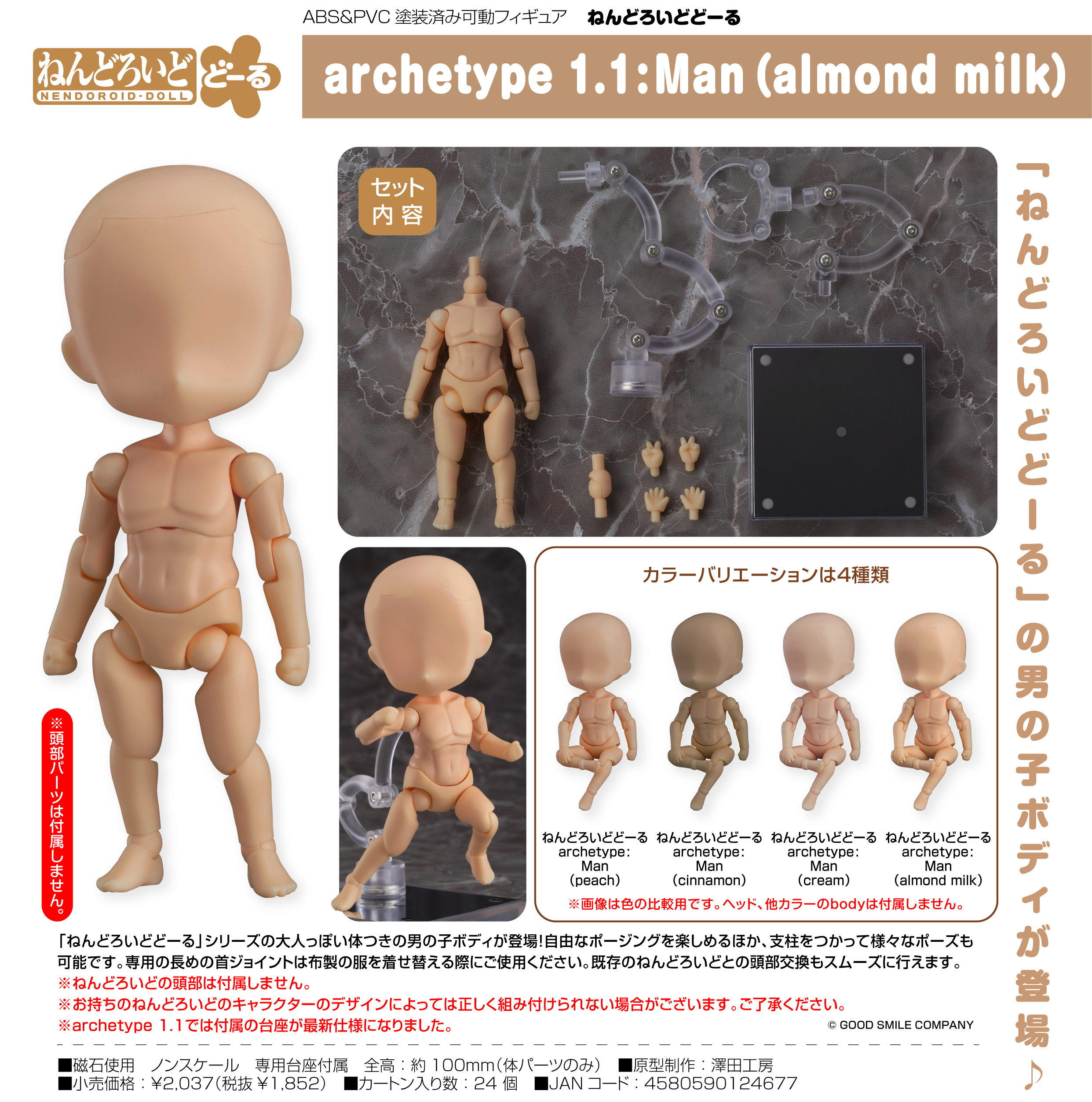 グッドスマイルカンパニー ねんどろいどどーる archetype 1.1：Man(almond milk)